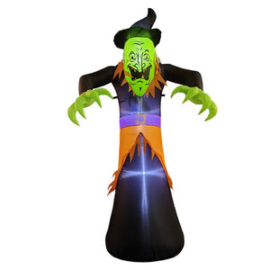 6 FT Halloween Inflatables Witch, Giant Halloween Decorations Outdoor with Built-in LED Lights,Blow Up Witch for Halloween Decorations Outdoor Yard Garden Lawn