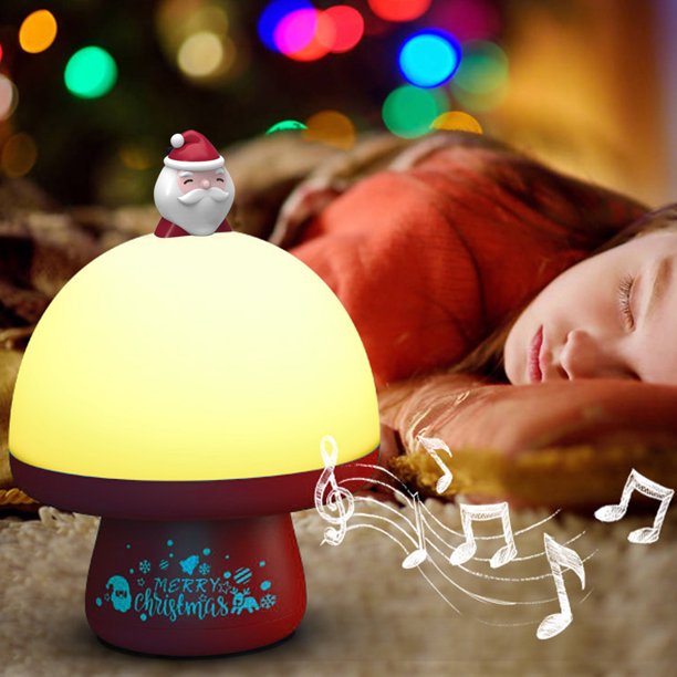 Christmas Santa Night Light for Kids,Rotating Starry Night Light Projector with 6 Themes Music and USB Rechargeable for Baby Boys Girls Birthday Christmas Decoration Gift