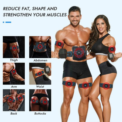 iFanze iThrough Abs Stimulator, Portable Ultimate Muscle Toner with 16 Hydrogel Pad Home Fitness Equipment EMS Abdominal Toning Belt