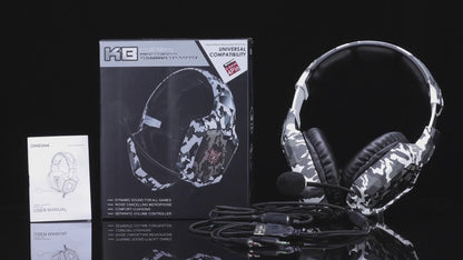 ONIKUMA K8 Gaming Headset for PS4, Gaming Headphones with Stereo Surround Sound & Noise Cancelling Mic, Lightweight Ergonomic Cool RGB Headsets for Xbox One, PS5, Nintendo Switch, PC, Mac, Mobile