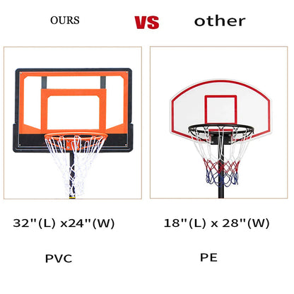 ifanze Basketball Hoop with 5 - 7 FT Adjustable Height for Kids Teenagers Youth and Adults, Portable Basketball Hoop with Stand & Backboard Wheels for Basketball Goals Indoor Outdoor Play