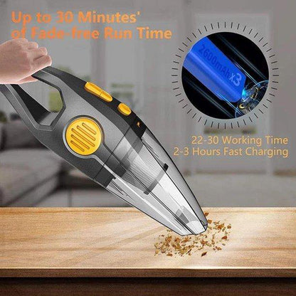 Cordless Car Vacuum Cleaner, 8KPA High Power Wet and Dry Handheld Vacuum Cleaner with Portable Quick Charge and Washable HEPA Filter for Home Car