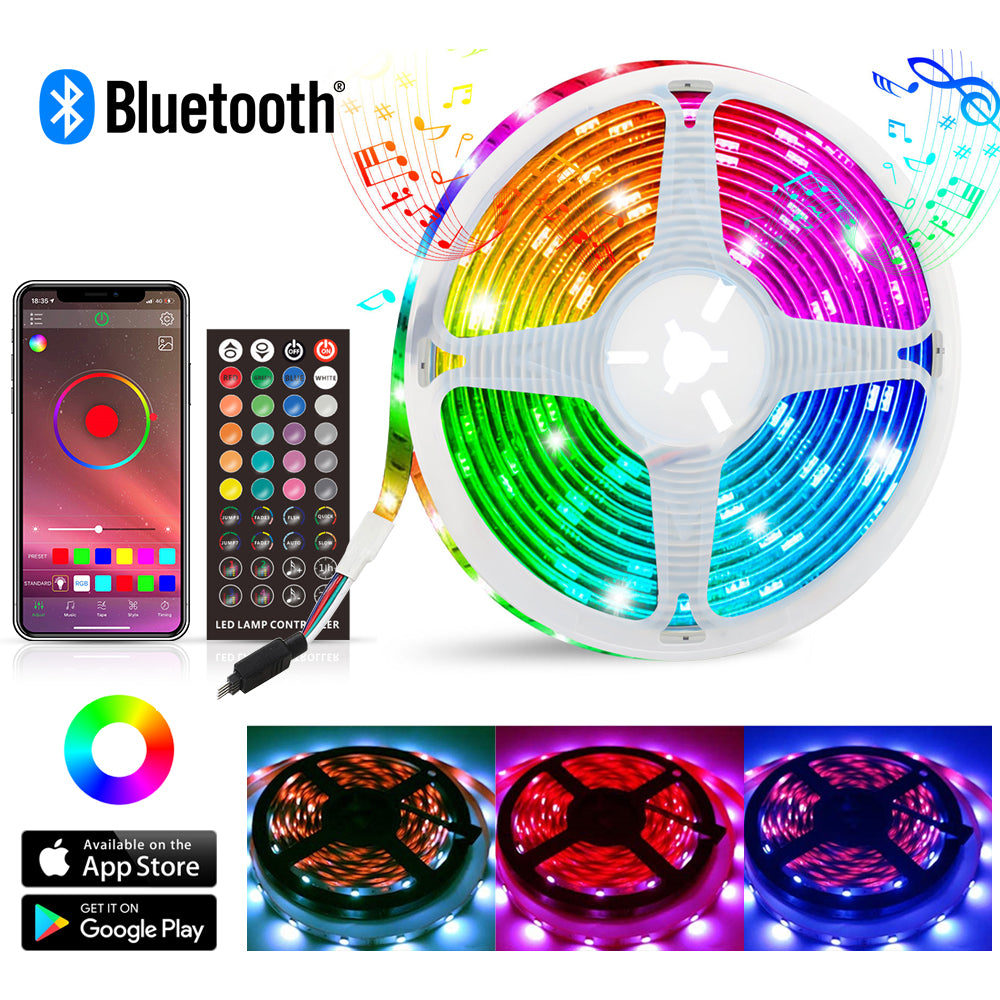 Laighter Led Strip Lights for Bedroom, 16.4 ft Smart Led Light Strip Music Sync with Upgraded 40 Keys Remote & App Control, Flexible DIY, RGB Color Changing, Tape Lights for Party Home